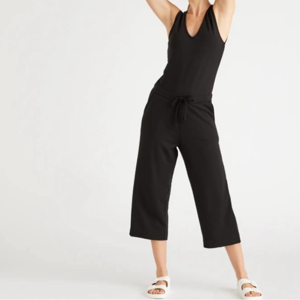 NWT Quince Women’s Black French Modal Jumpsuit | Large